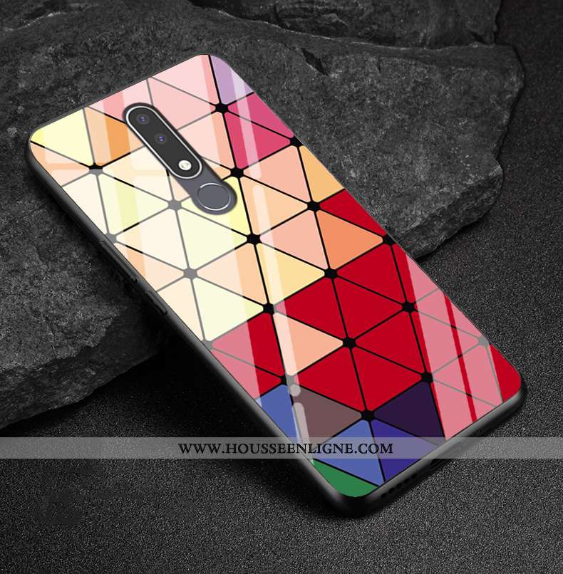 Étui Nokia 3.1 Plus Protection Verre Simple Fluide Doux Multicolore Silicone Personnalisé Coloré
