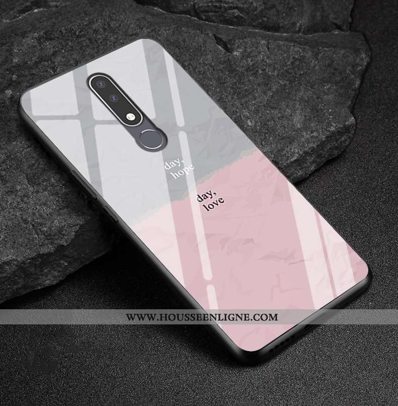 Étui Nokia 3.1 Plus Protection Verre Simple Fluide Doux Multicolore Silicone Personnalisé Coloré