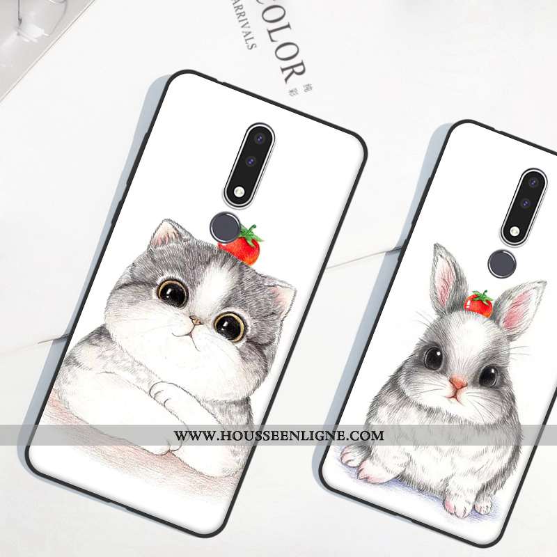 Étui Nokia 3.1 Plus Silicone Protection Coque Tendance Tout Compris Incassable Blanche
