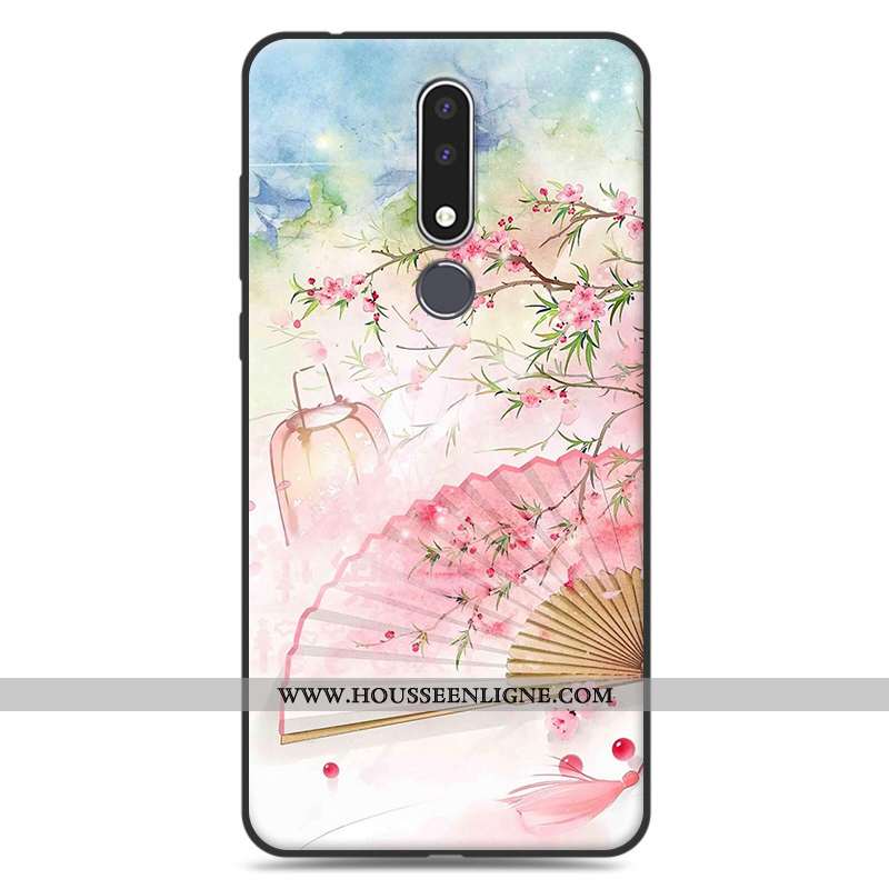 Étui Nokia 3.1 Plus Silicone Protection Fluide Doux Art Rose Simple Délavé En Daim