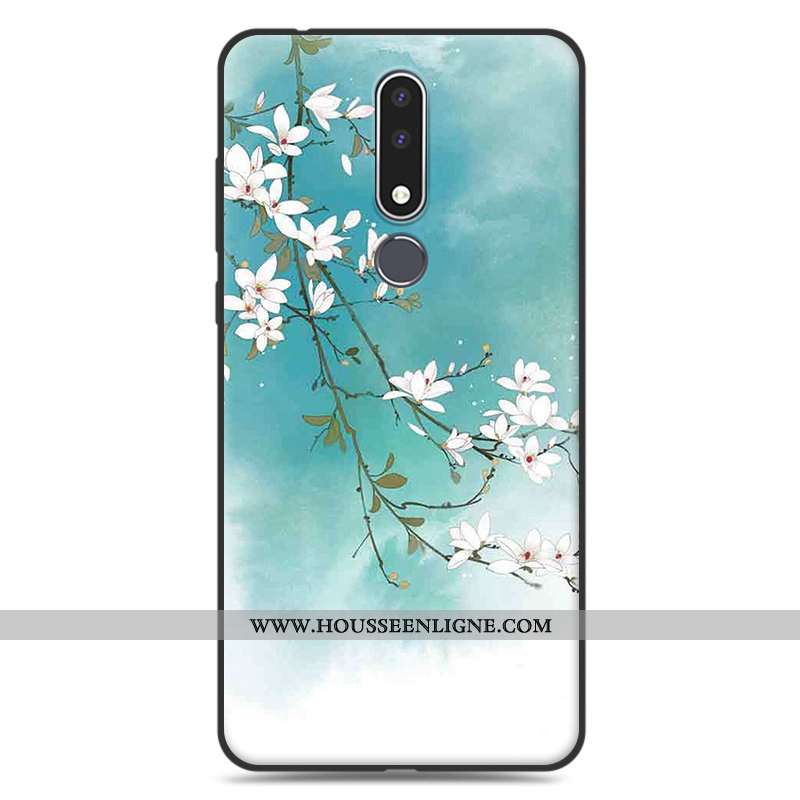 Étui Nokia 3.1 Plus Silicone Protection Fluide Doux Art Rose Simple Délavé En Daim