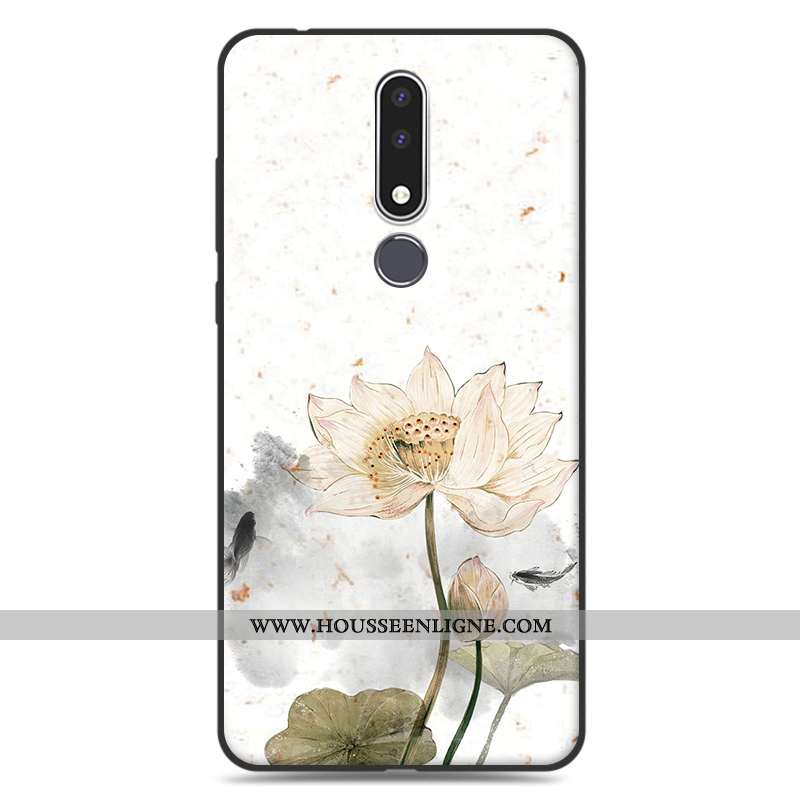 Étui Nokia 3.1 Plus Silicone Protection Fluide Doux Art Rose Simple Délavé En Daim
