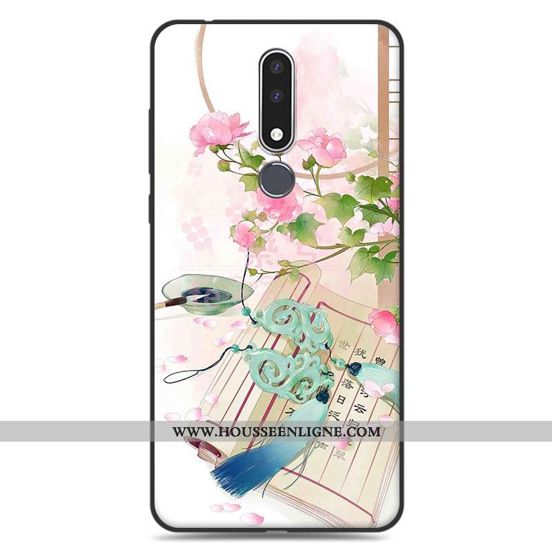 Étui Nokia 3.1 Plus Silicone Protection Fluide Doux Art Rose Simple Délavé En Daim