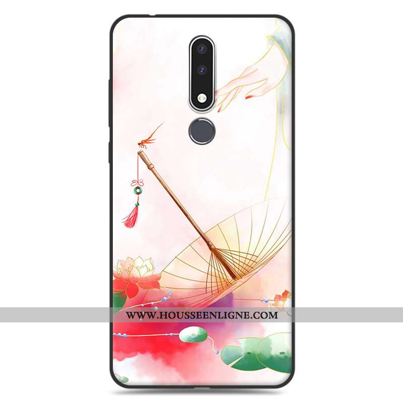 Étui Nokia 3.1 Plus Silicone Protection Fluide Doux Art Rose Simple Délavé En Daim