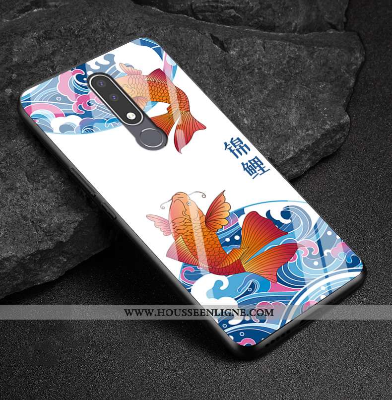 Étui Nokia 3.1 Plus Verre Délavé En Daim Tout Compris Coque Richesse Nouveau Téléphone Portable Blan