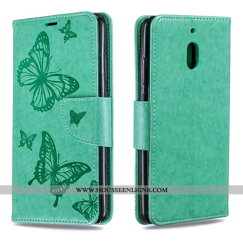 Étui Nokia 3.1 Protection Ornements Suspendus Téléphone Portable Papillon Coque Cuir Rouge