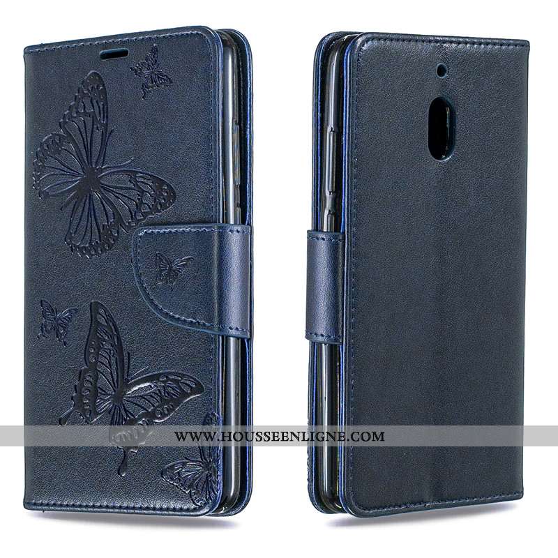 Étui Nokia 3.1 Protection Ornements Suspendus Téléphone Portable Papillon Coque Cuir Rouge