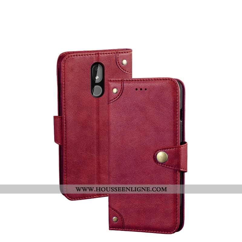 Étui Nokia 3.2 Cuir Protection Housse Vintage Coque Kaki Téléphone Portable Khaki