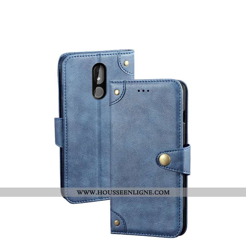 Étui Nokia 3.2 Cuir Protection Housse Vintage Coque Kaki Téléphone Portable Khaki