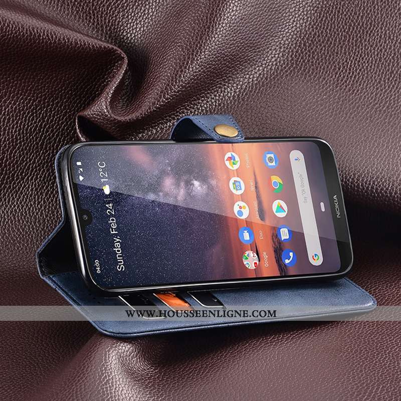 Étui Nokia 3.2 Cuir Protection Housse Vintage Coque Kaki Téléphone Portable Khaki