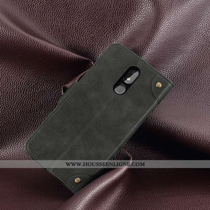 Étui Nokia 3.2 Cuir Protection Housse Vintage Coque Kaki Téléphone Portable Khaki