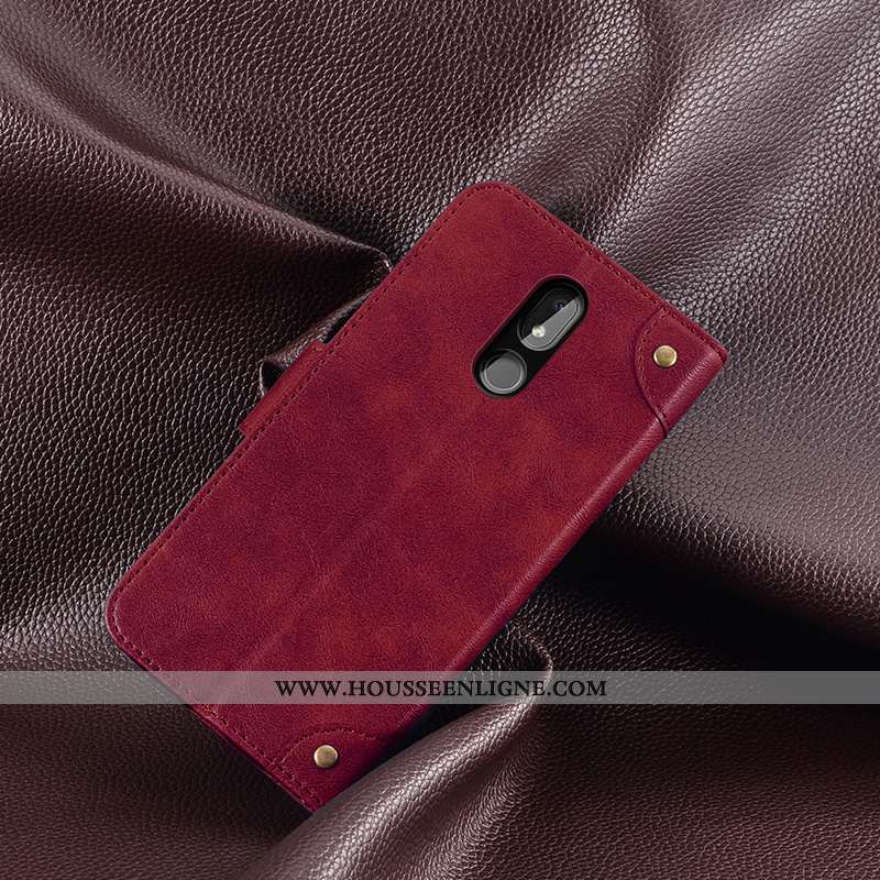 Étui Nokia 3.2 Cuir Protection Housse Vintage Coque Kaki Téléphone Portable Khaki