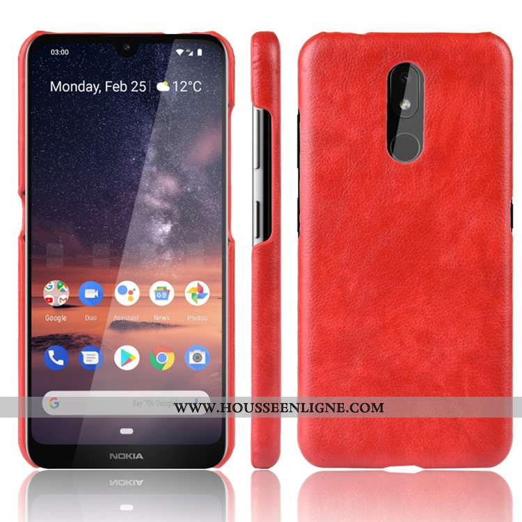 Étui Nokia 3.2 Modèle Fleurie Protection Noir Difficile Litchi Tendance