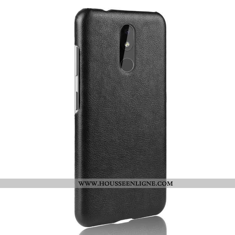 Étui Nokia 3.2 Modèle Fleurie Protection Noir Difficile Litchi Tendance