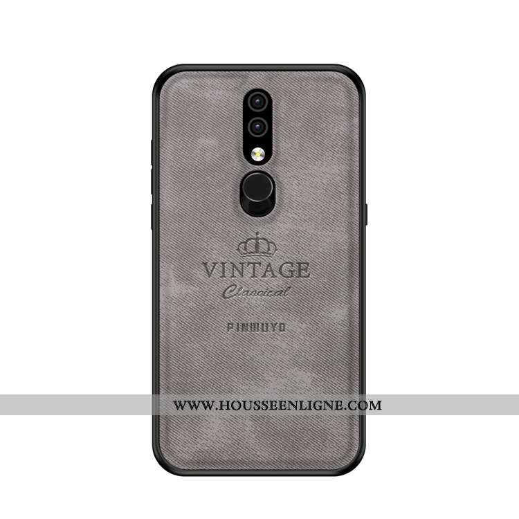 Étui Nokia 4.2 Créatif Modèle Fleurie Gris Antidérapant Téléphone Portable Coque Toile