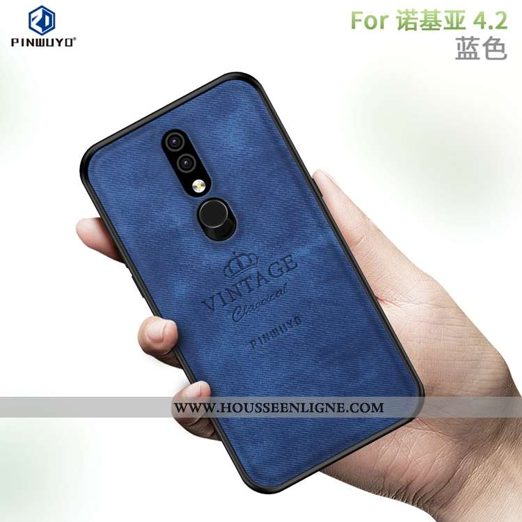 Étui Nokia 4.2 Créatif Modèle Fleurie Gris Antidérapant Téléphone Portable Coque Toile