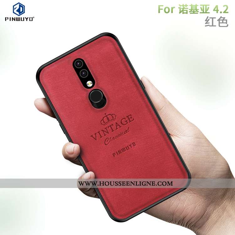 Étui Nokia 4.2 Créatif Modèle Fleurie Gris Antidérapant Téléphone Portable Coque Toile