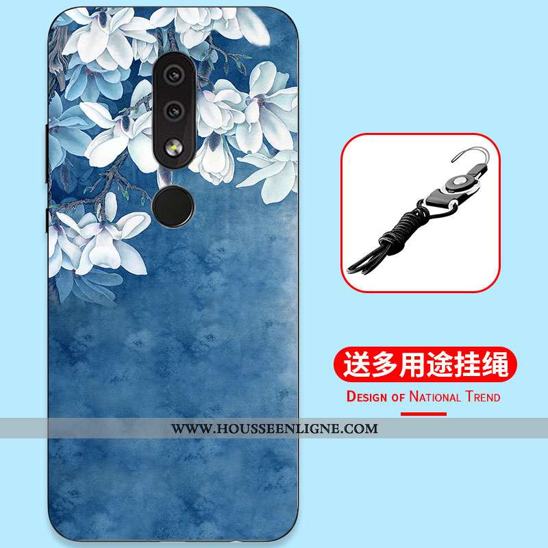 Étui Nokia 4.2 Dessin Animé Fluide Doux Tout Compris Simple Incassable Silicone Bleu Foncé