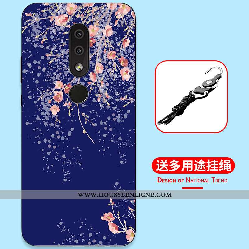 Étui Nokia 4.2 Dessin Animé Fluide Doux Tout Compris Simple Incassable Silicone Bleu Foncé