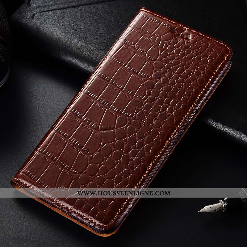 Étui Nokia 4.2 Protection Cuir Véritable Téléphone Portable Housse Crocodile Coque Marron