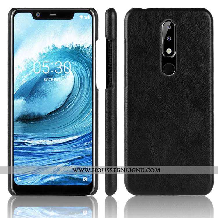 Étui Nokia 5.1 Plus Cuir Modèle Fleurie Protection Difficile Gris Téléphone Portable