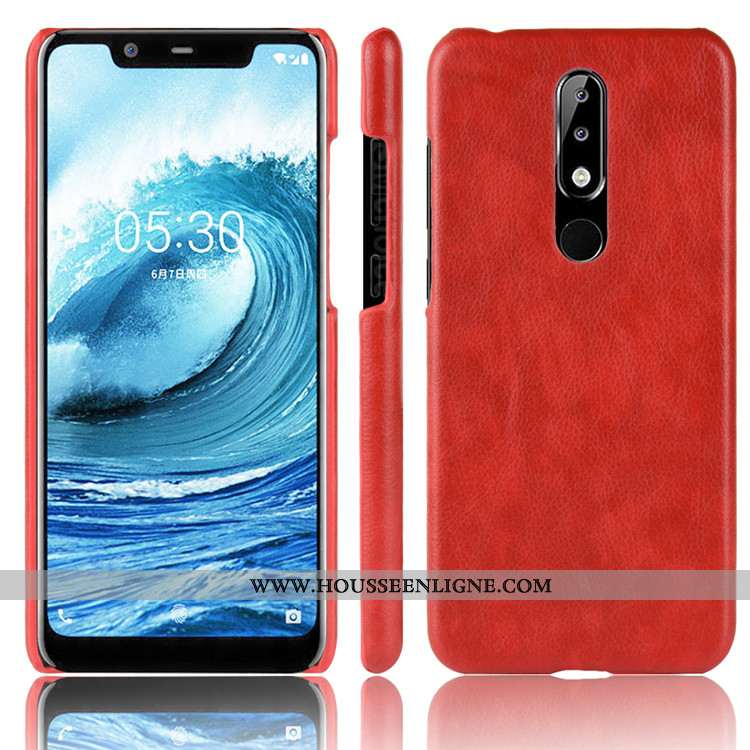 Étui Nokia 5.1 Plus Cuir Modèle Fleurie Protection Difficile Gris Téléphone Portable