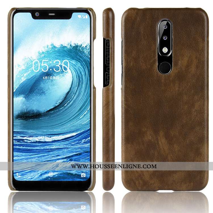 Étui Nokia 5.1 Plus Cuir Modèle Fleurie Protection Difficile Gris Téléphone Portable