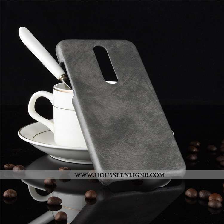 Étui Nokia 5.1 Plus Cuir Modèle Fleurie Protection Difficile Gris Téléphone Portable