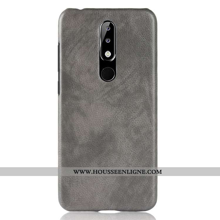 Étui Nokia 5.1 Plus Cuir Modèle Fleurie Protection Difficile Gris Téléphone Portable