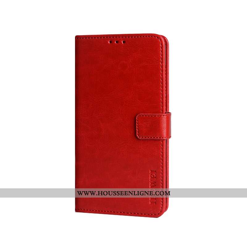 Étui Nokia 5.1 Plus Cuir Protection Portefeuille Housse Rouge Téléphone Portable
