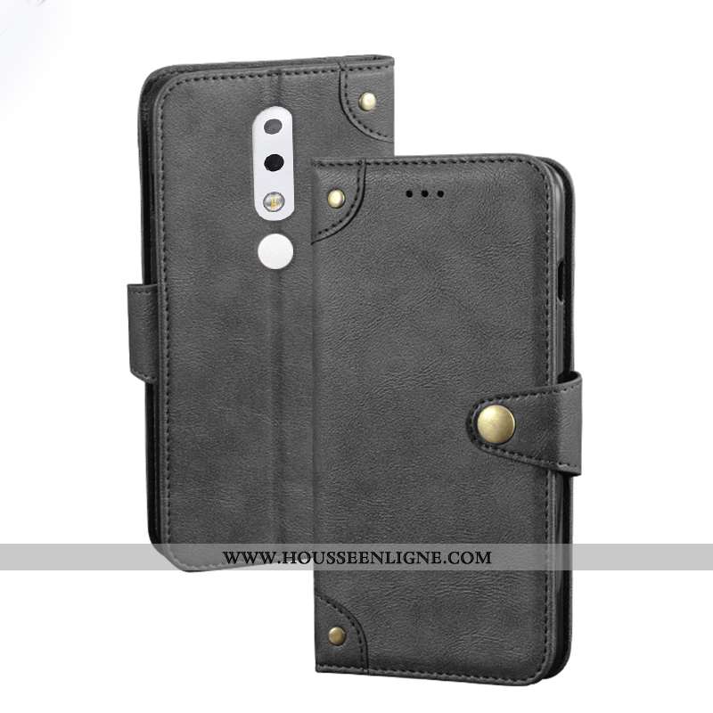 Étui Nokia 5.1 Plus Cuir Protection Portefeuille Housse Rouge Téléphone Portable