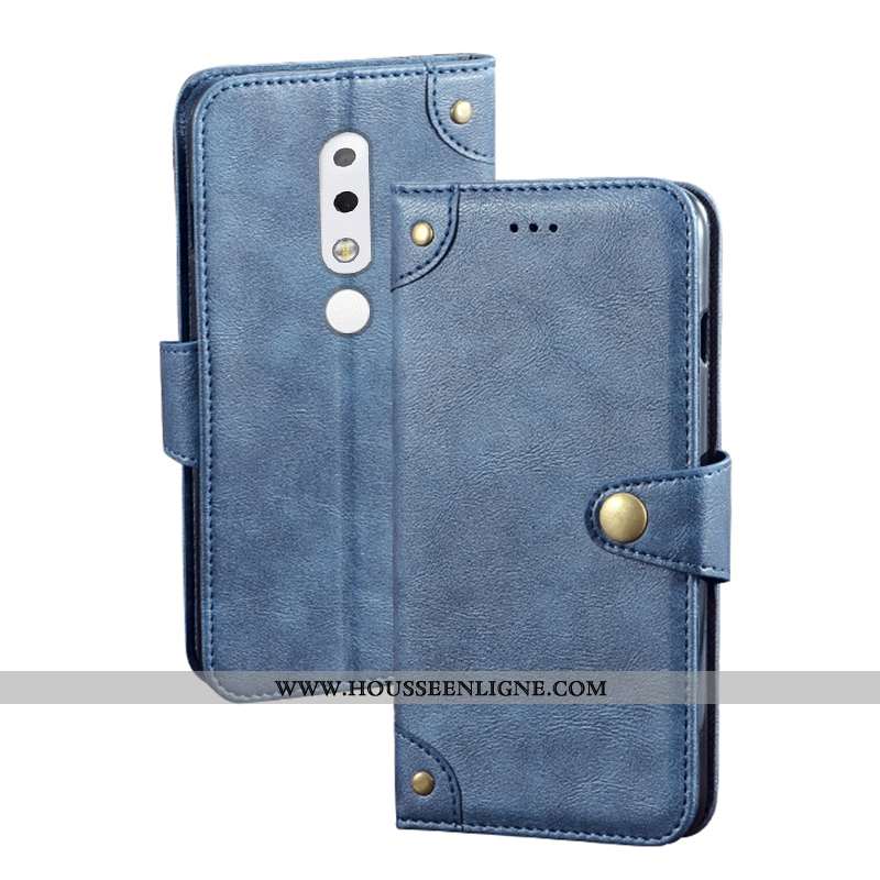 Étui Nokia 5.1 Plus Cuir Protection Portefeuille Housse Rouge Téléphone Portable