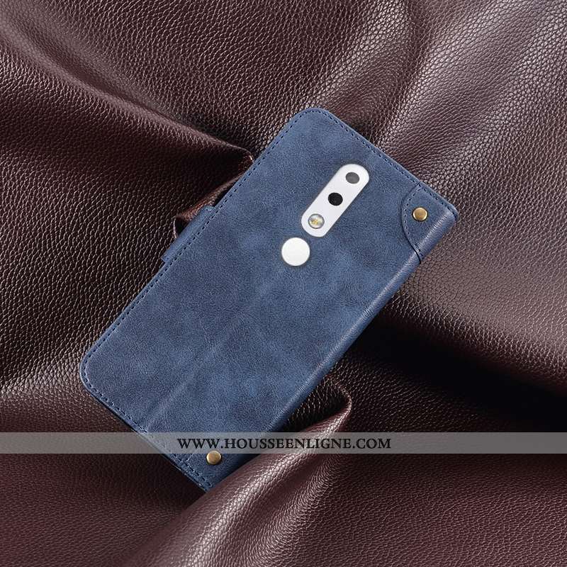 Étui Nokia 5.1 Plus Cuir Protection Portefeuille Housse Rouge Téléphone Portable