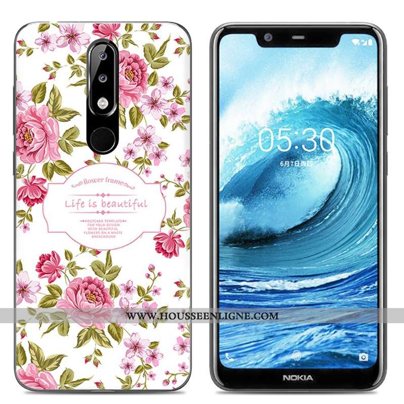 Étui Nokia 5.1 Plus Dessin Animé Fluide Doux Protection Créatif Téléphone Portable Incassable Rose