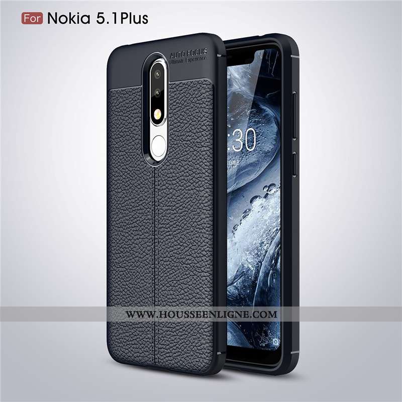 Étui Nokia 5.1 Plus Modèle Fleurie Fluide Doux Téléphone Portable Gris Coque Protection