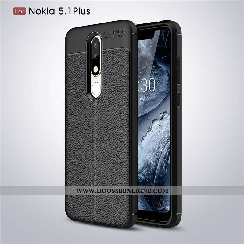 Étui Nokia 5.1 Plus Modèle Fleurie Fluide Doux Téléphone Portable Gris Coque Protection