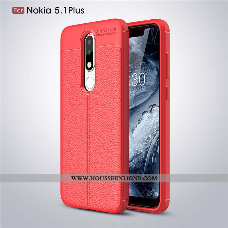 Étui Nokia 5.1 Plus Modèle Fleurie Fluide Doux Téléphone Portable Gris Coque Protection