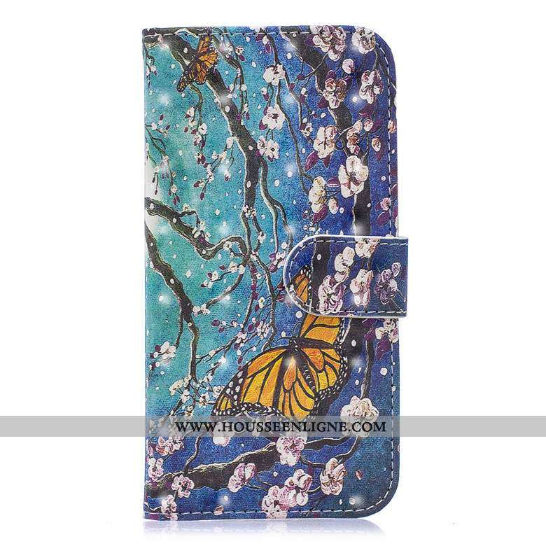 Étui Nokia 5.1 Protection Cuir Bleu Incassable Peinture Housse