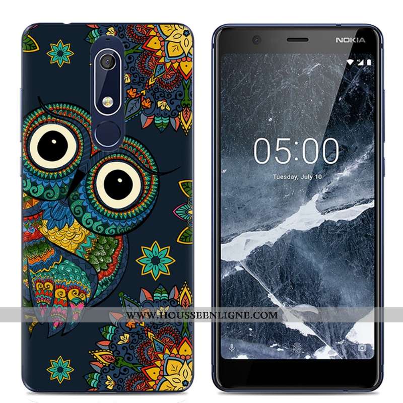 Étui Nokia 5.1 Protection Transparent Rose Coque Dessin Animé Téléphone Portable Simple