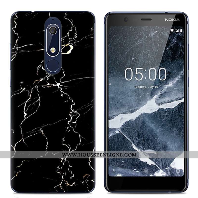 Étui Nokia 5.1 Protection Transparent Rose Coque Dessin Animé Téléphone Portable Simple