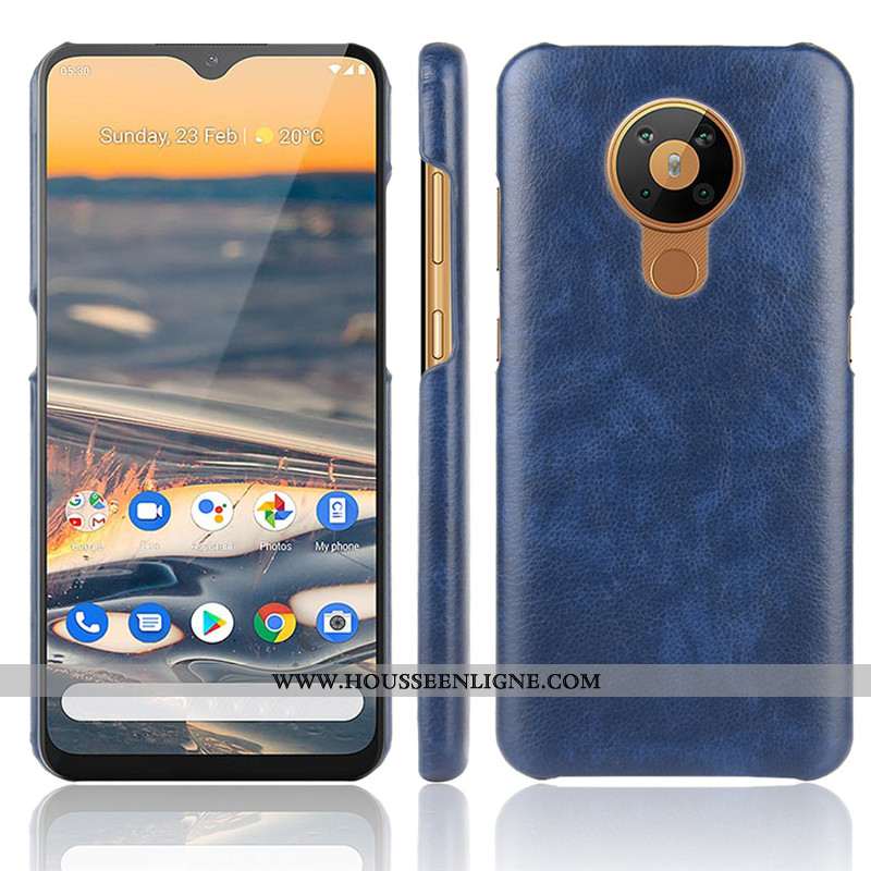 Étui Nokia 5.3 Cuir Modèle Fleurie Protection Litchi Légères Qualité Rouge