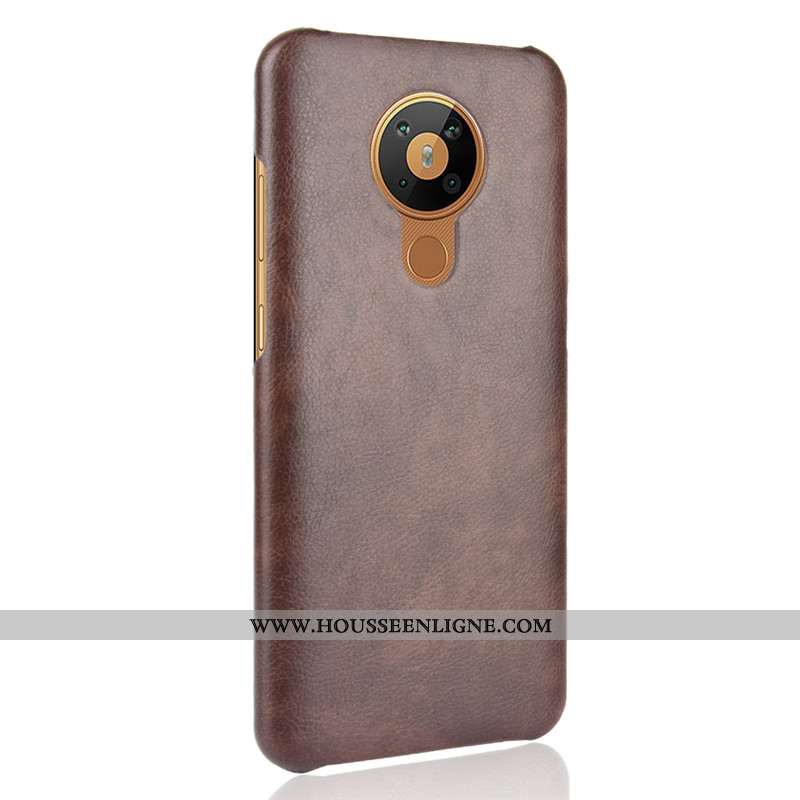 Étui Nokia 5.3 Cuir Modèle Fleurie Protection Litchi Légères Qualité Rouge