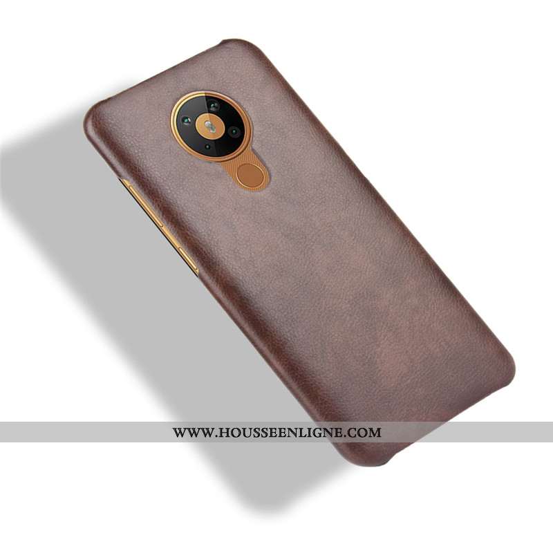 Étui Nokia 5.3 Cuir Modèle Fleurie Protection Litchi Légères Qualité Rouge