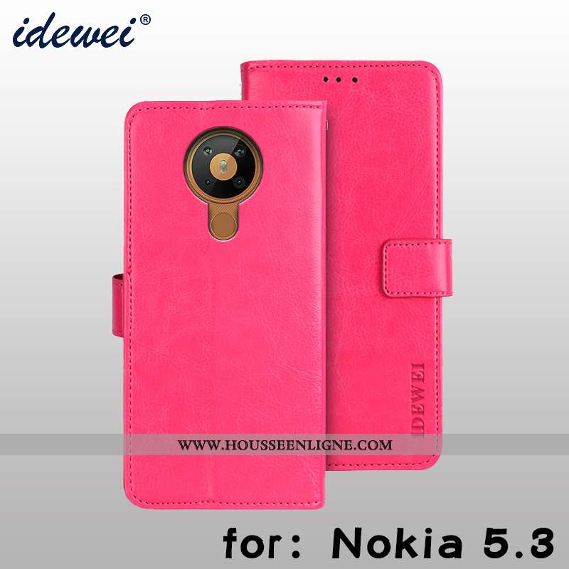Étui Nokia 5.3 Cuir Protection Téléphone Portable Carte Portefeuille Housse Marron