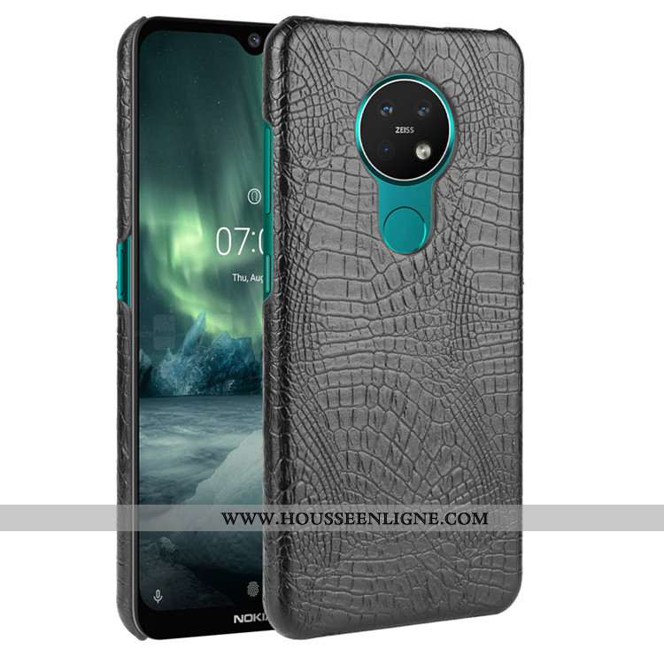 Étui Nokia 5.3 Modèle Fleurie Protection Cuir Crocodile Téléphone Portable Noir