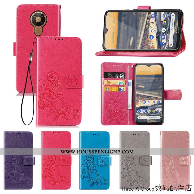 Étui Nokia 5.3 Silicone Ornements Suspendus Housse Cuir Téléphone Portable Carte Violet