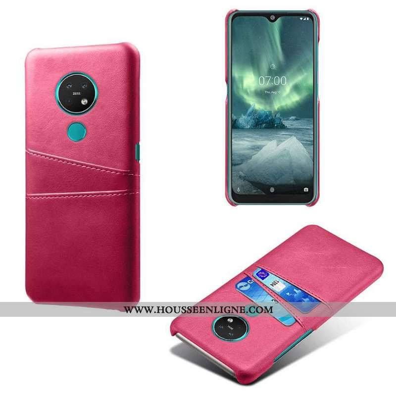 Étui Nokia 6.2 Personnalité Cuir Rose Petit Carte Incassable
