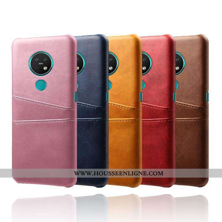 Étui Nokia 6.2 Personnalité Cuir Rose Petit Carte Incassable