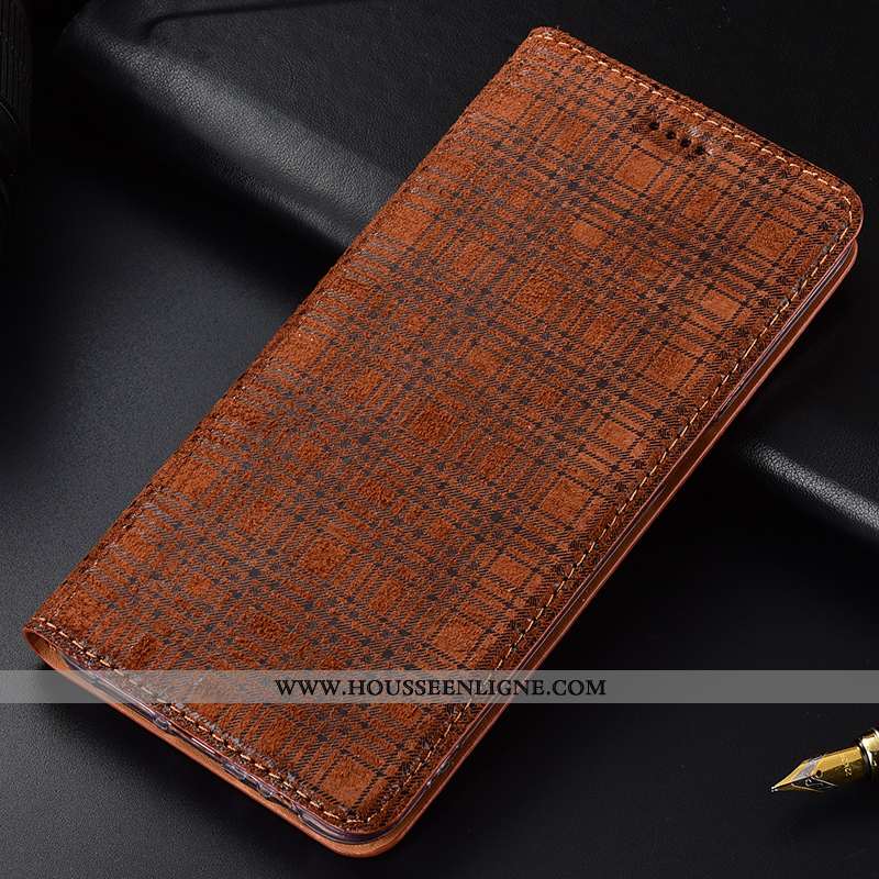 Étui Nokia 7.1 Cuir Véritable Protection Velours Incassable Marron Tout Compris