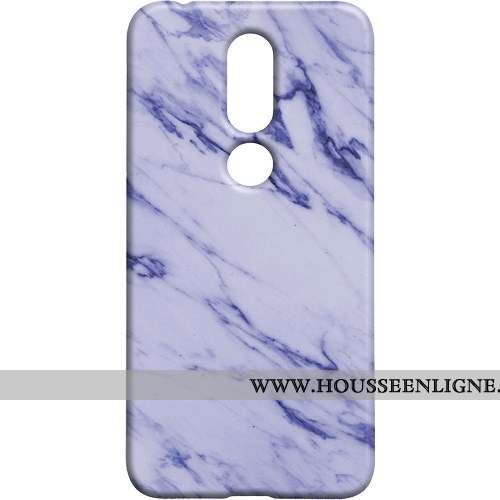 Étui Nokia 7.1 Délavé En Daim Modèle Fleurie Grand Coque Bleu Téléphone Portable